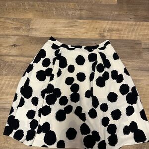 Who What Wear Black and White Polka Dot A-Line Skirt